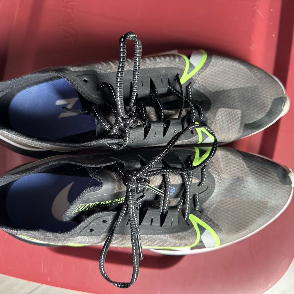 Nike Black and Neon Green Running Shoes